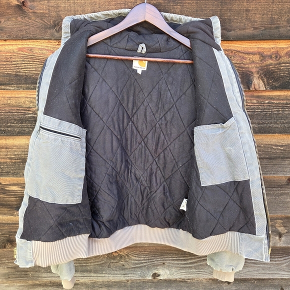 Vintage Carhartt Hooded Active Jacket Faded and Rare "Gravel" Grey J140 GVL - Picture 6 of 8